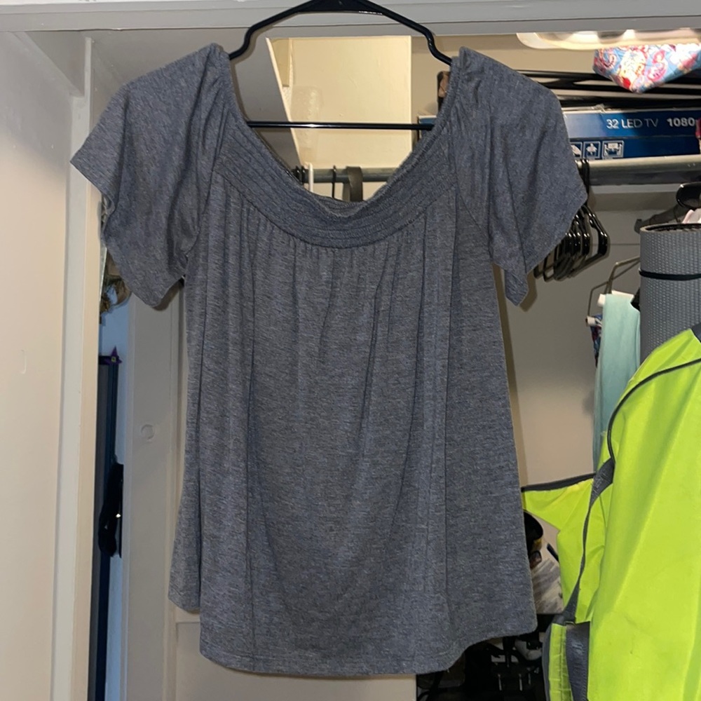 Grey off the shoulder top